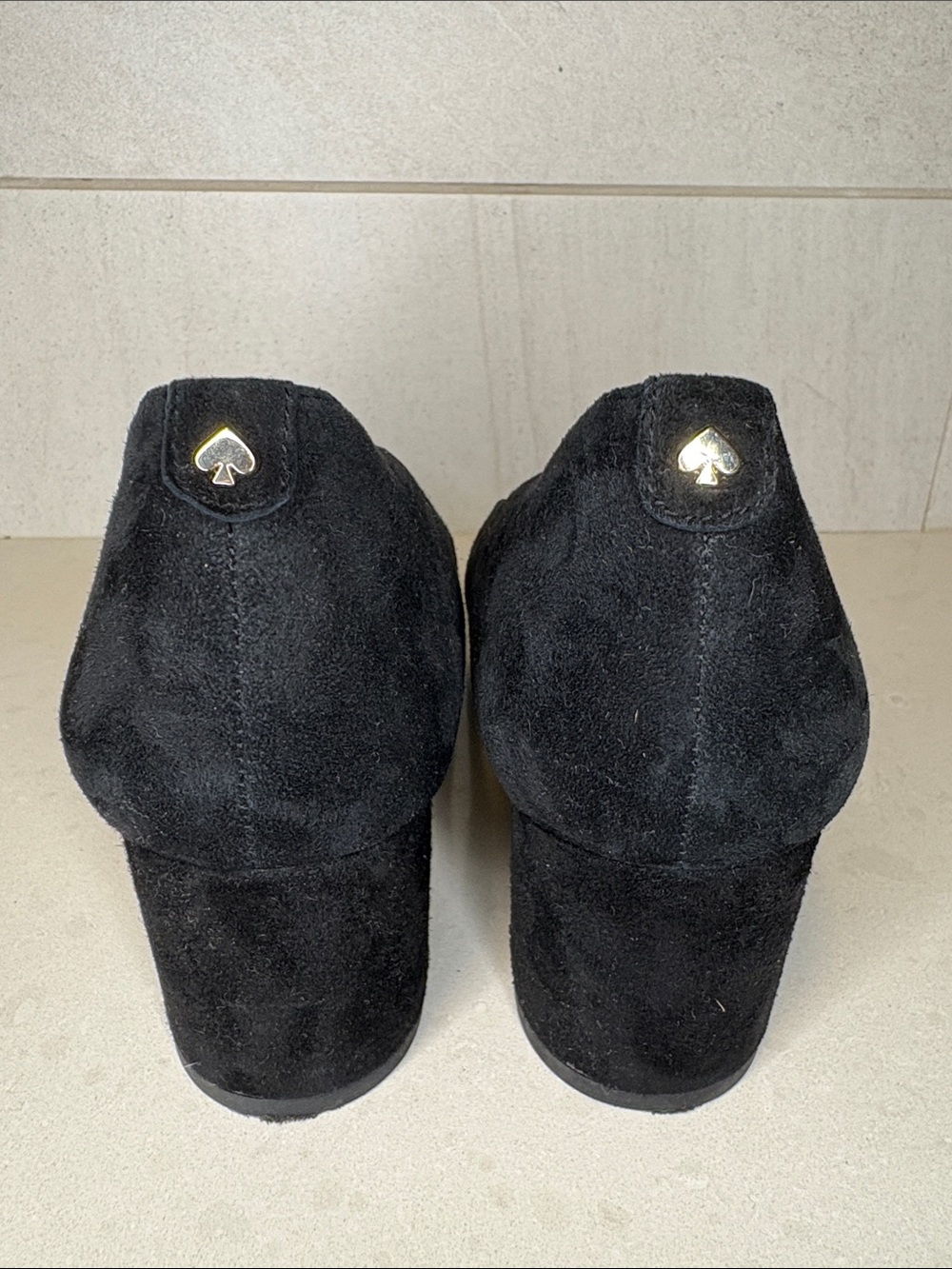 Kate Spade Black Suede Block Heels - Size 7 - Picture 3 of 8